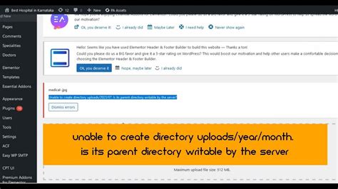 Unable to create directory. Is its parent directory writable by the 